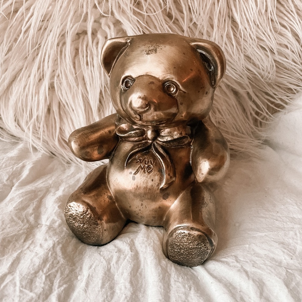 ✨🐻 P M Craftsman Teddy Bear Brass Figure / Bookend🐻✨